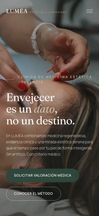 La misma web en móvil